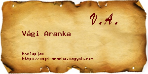 Vági Aranka névjegykártya
