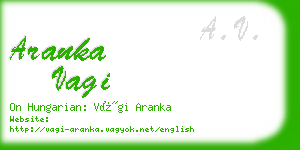 aranka vagi business card